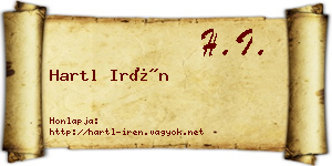 Hartl Irén névjegykártya